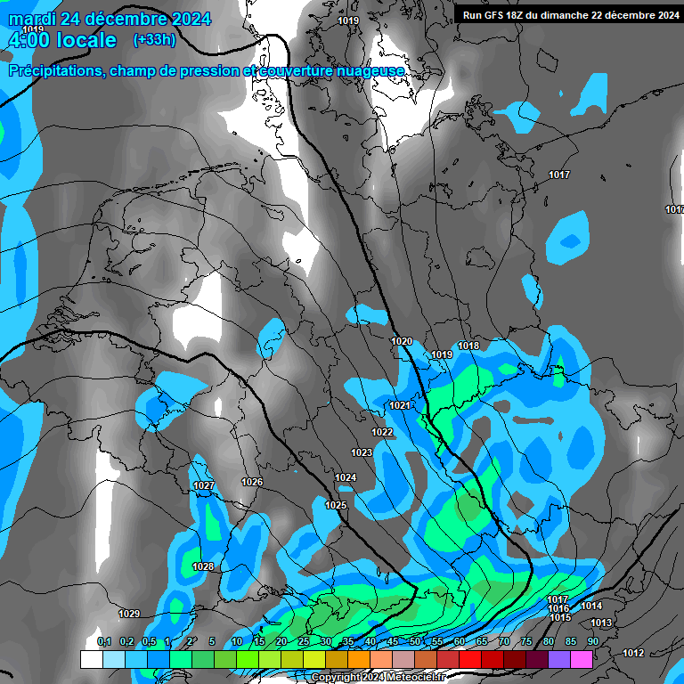 Modele GFS - Carte prvisions 