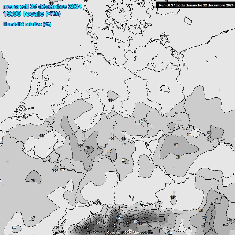 Modele GFS - Carte prvisions 