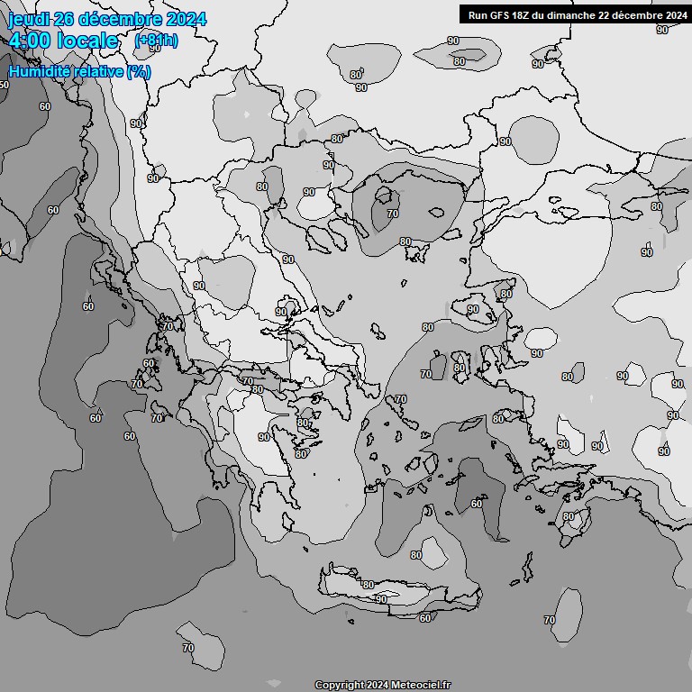 Modele GFS - Carte prvisions 