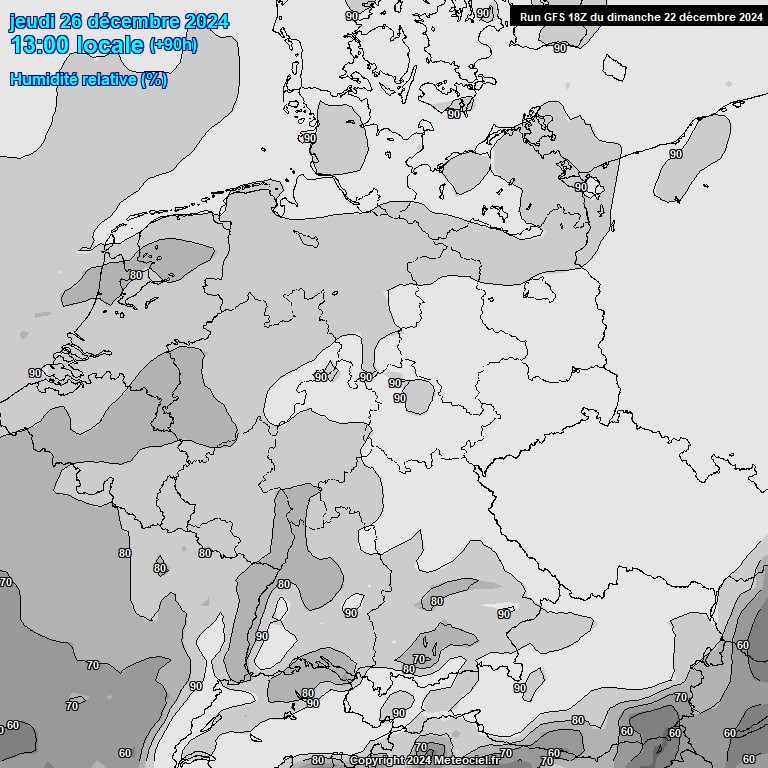 Modele GFS - Carte prvisions 