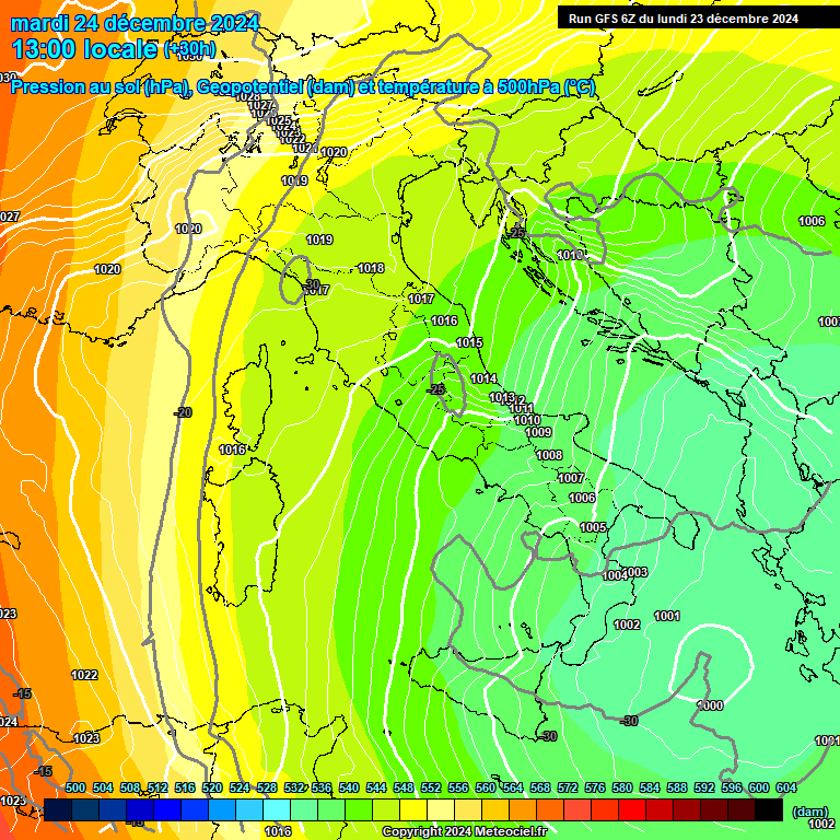 Modele GFS - Carte prvisions 