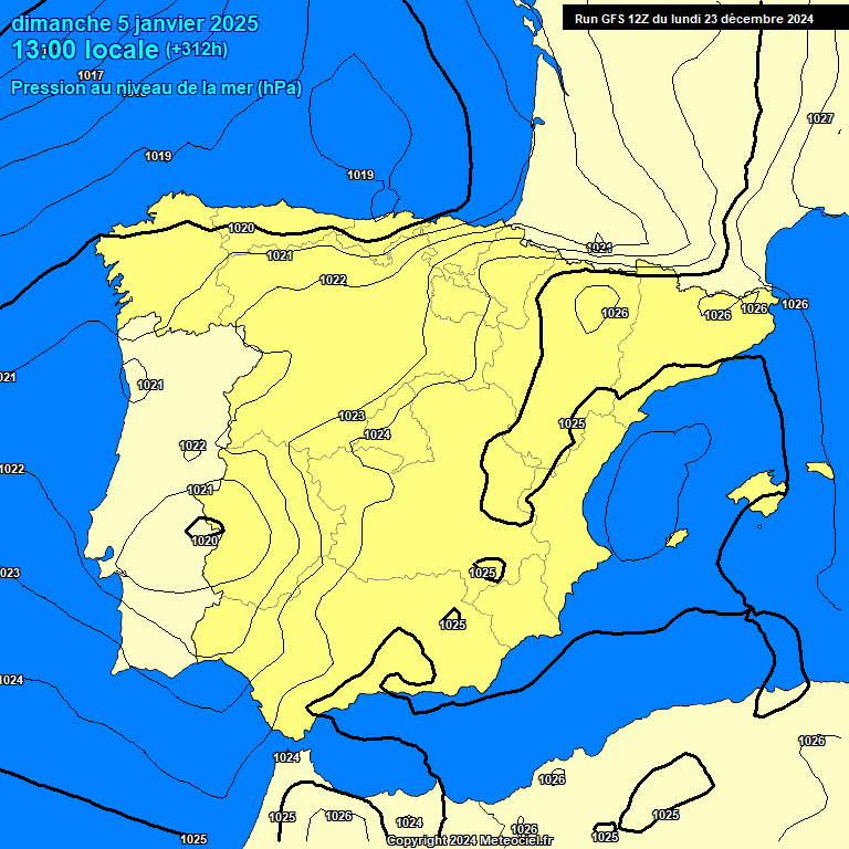 Modele GFS - Carte prvisions 