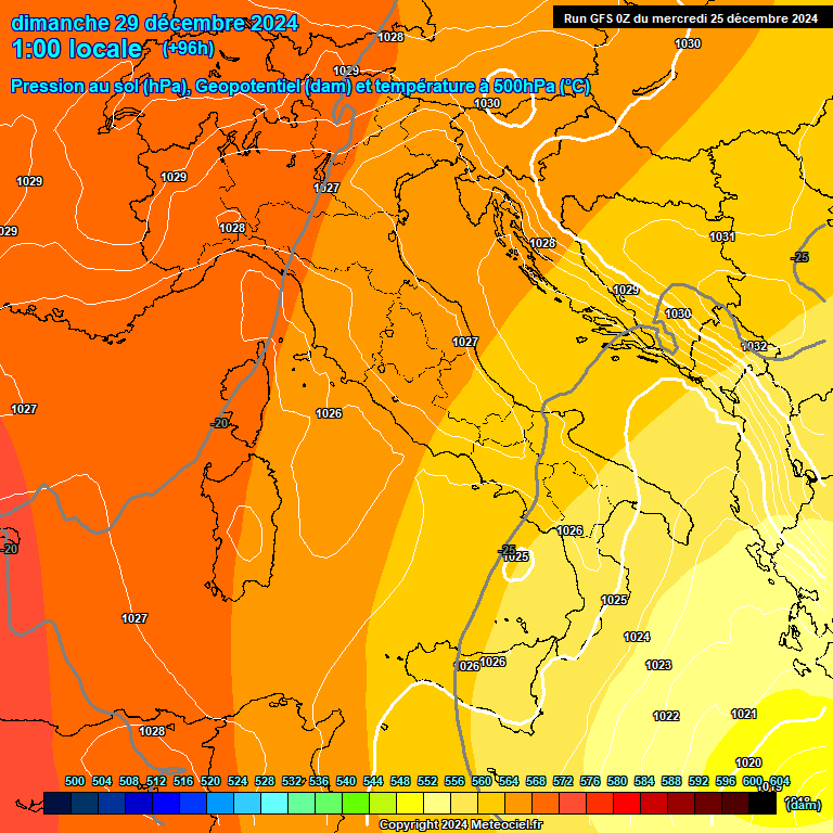 Modele GFS - Carte prvisions 