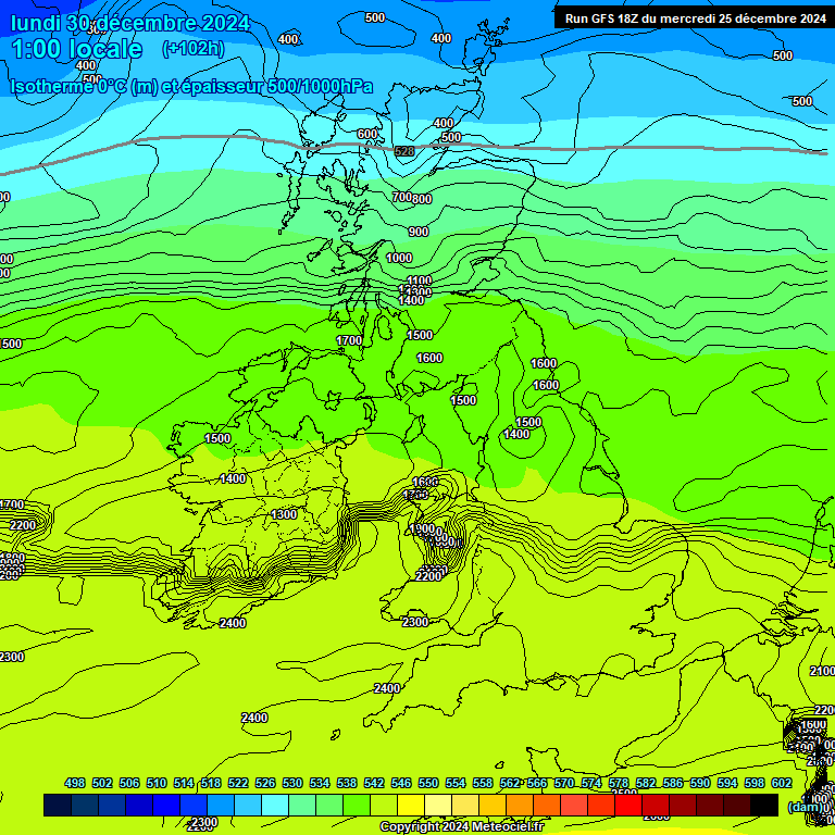 Modele GFS - Carte prvisions 