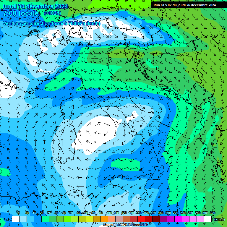 Modele GFS - Carte prvisions 