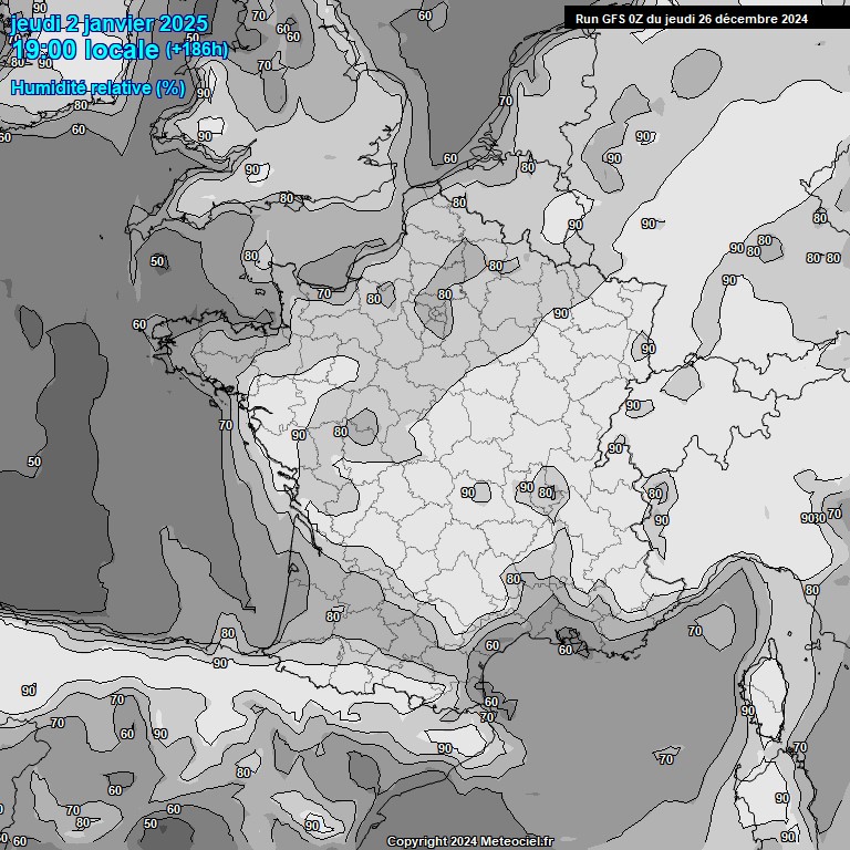 Modele GFS - Carte prvisions 