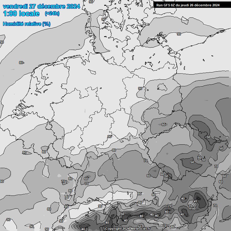 Modele GFS - Carte prvisions 