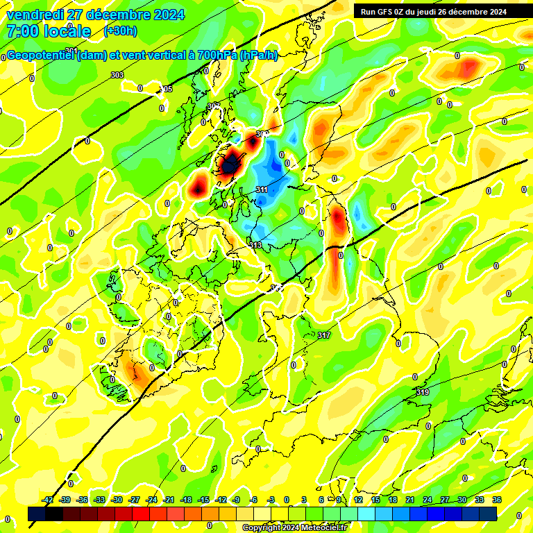 Modele GFS - Carte prvisions 