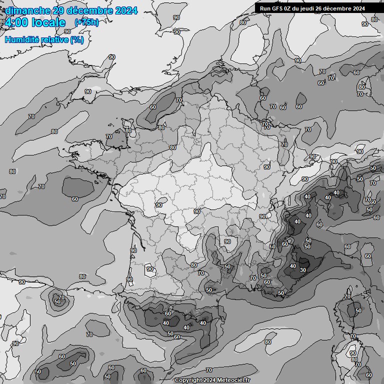 Modele GFS - Carte prvisions 