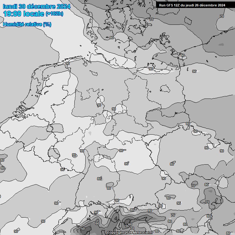 Modele GFS - Carte prvisions 