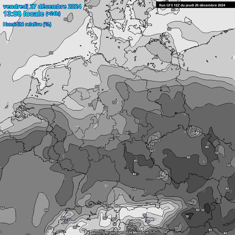 Modele GFS - Carte prvisions 