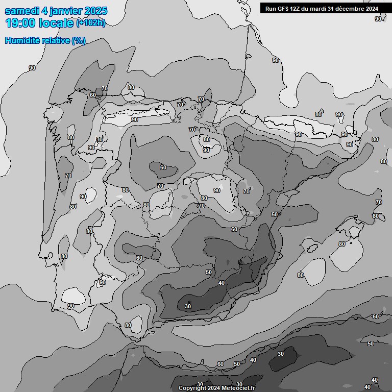 Modele GFS - Carte prvisions 