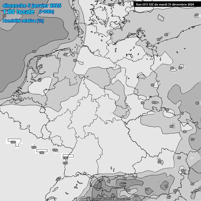 Modele GFS - Carte prvisions 