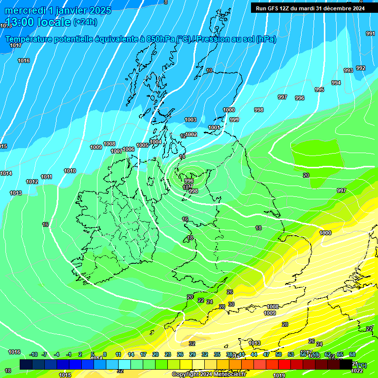 Modele GFS - Carte prvisions 