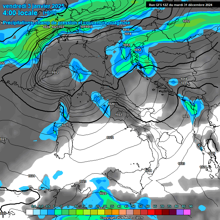 Modele GFS - Carte prvisions 