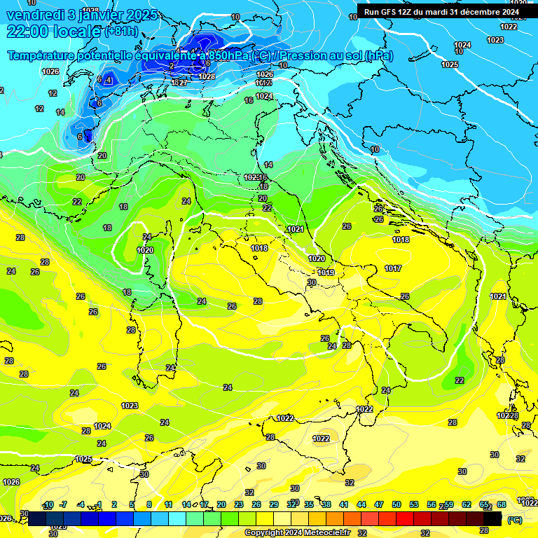 Modele GFS - Carte prvisions 