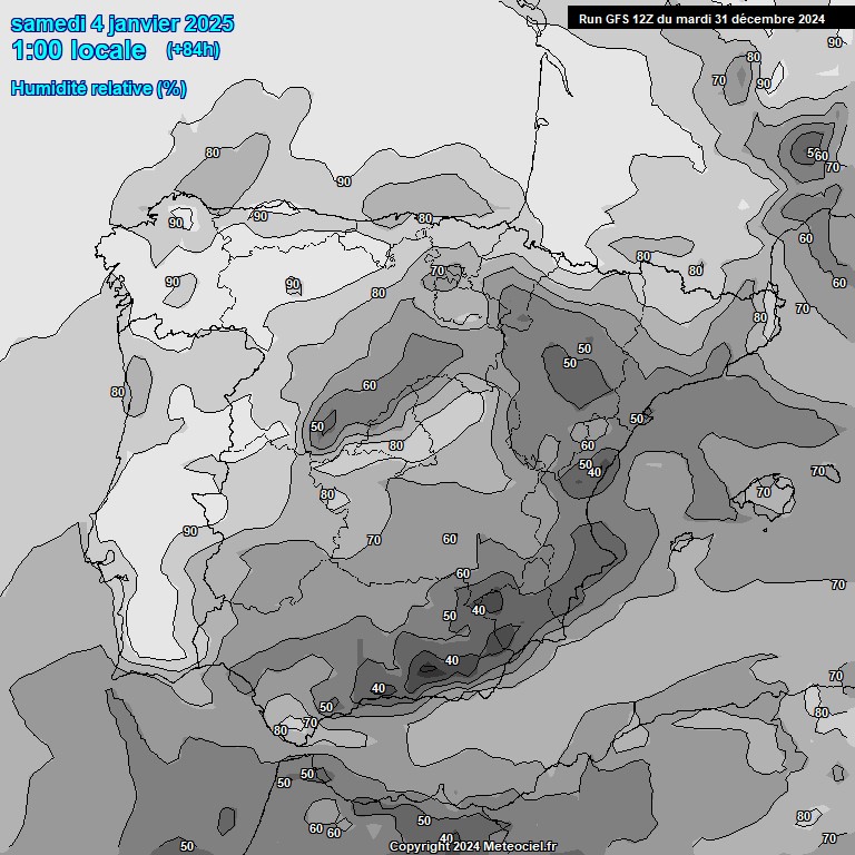 Modele GFS - Carte prvisions 