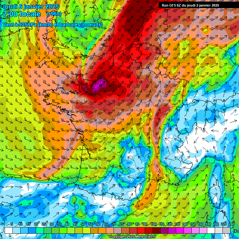 Modele GFS - Carte prévisions