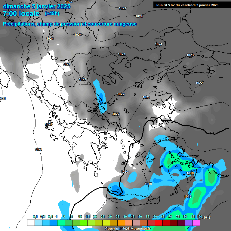 Modele GFS - Carte prvisions 