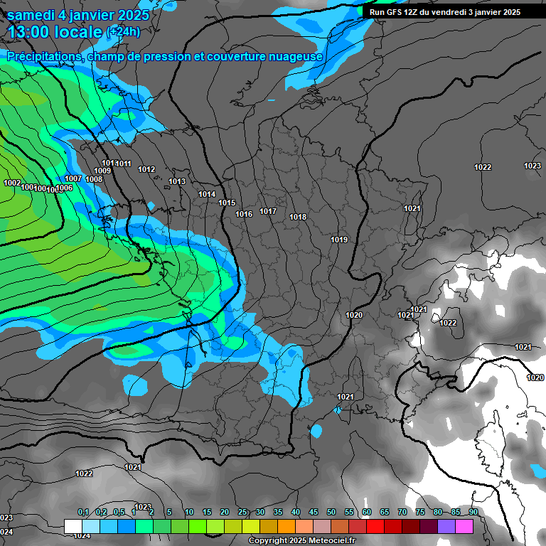 Modele GFS - Carte prvisions 