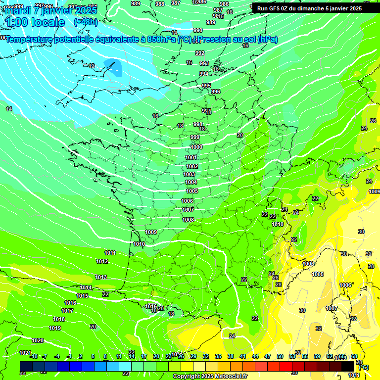 Modele GFS - Carte prvisions 