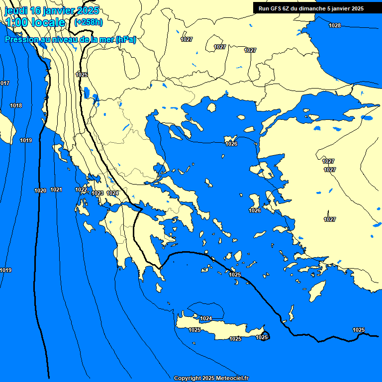 Modele GFS - Carte prvisions 