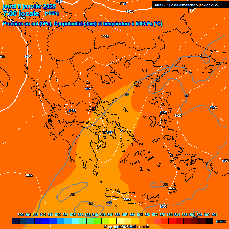 Modele GFS - Carte prvisions 