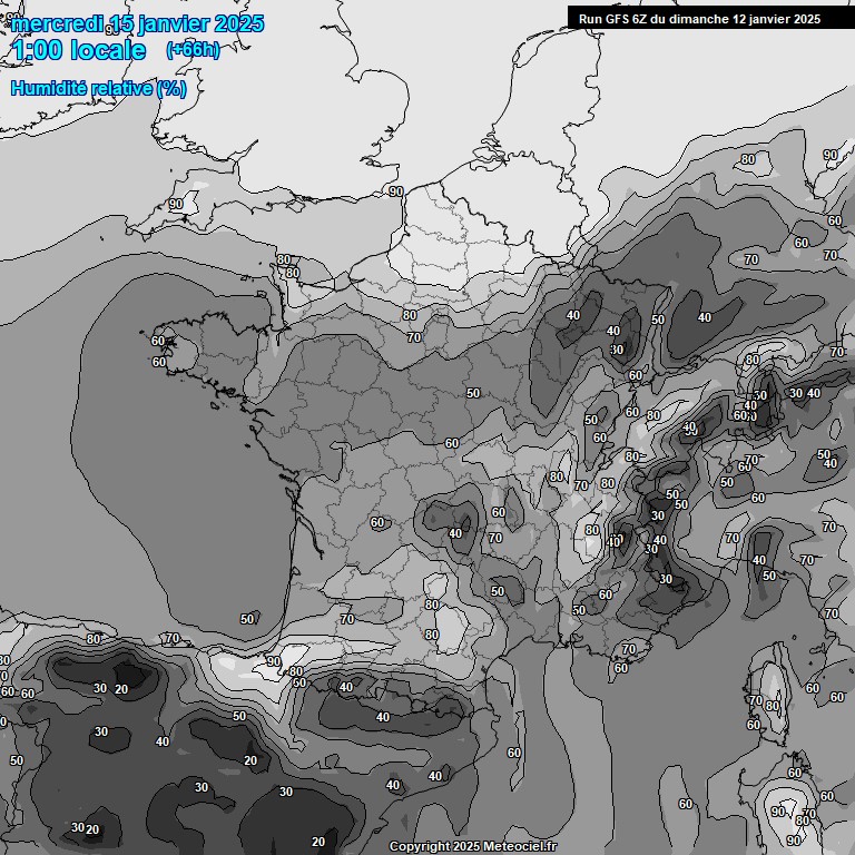 Modele GFS - Carte prvisions 