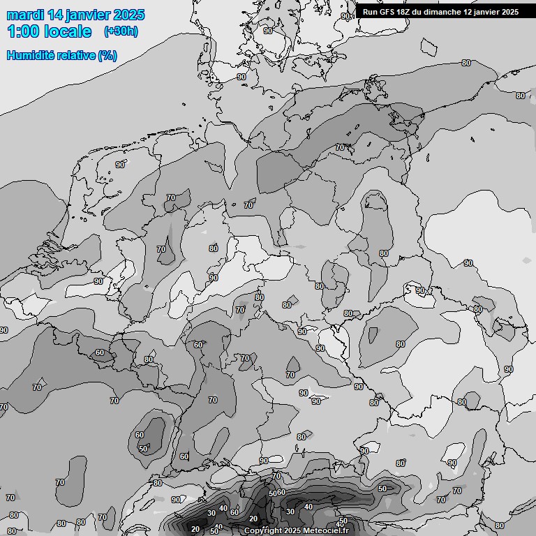 Modele GFS - Carte prvisions 