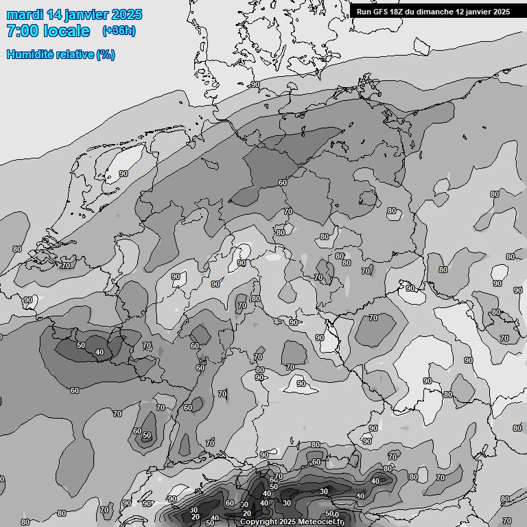 Modele GFS - Carte prvisions 