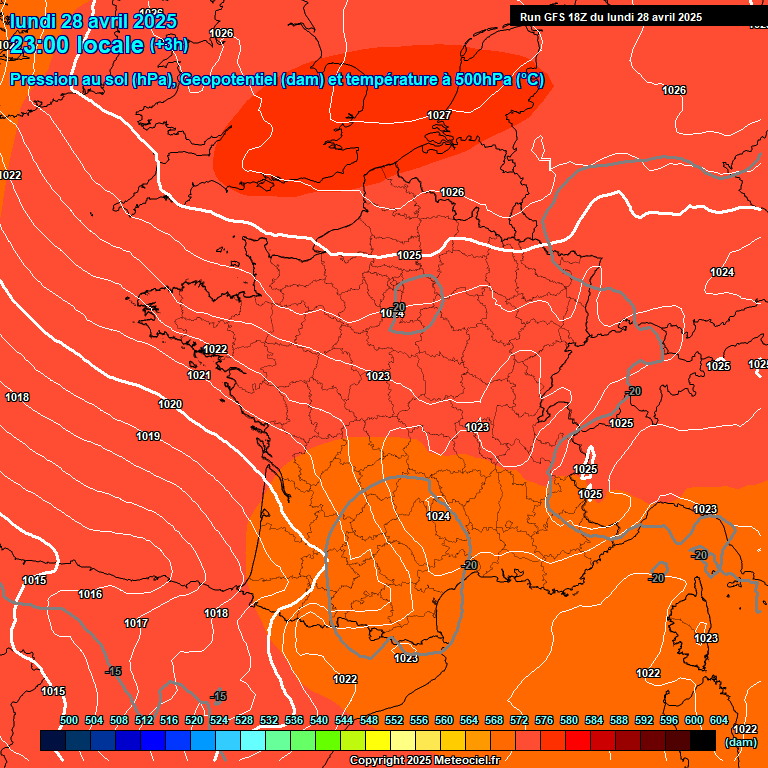 Modele GFS - Carte prvisions 