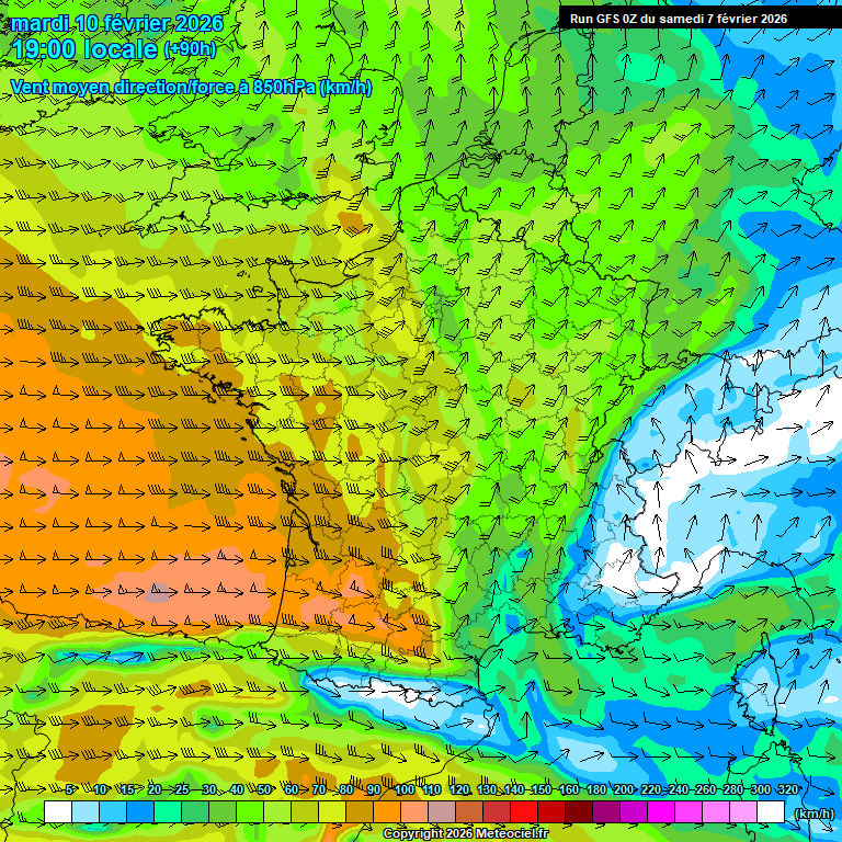 Modele GFS - Carte pr�visions 