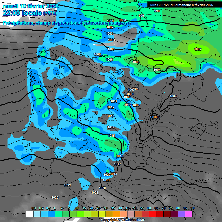 Modele GFS - Carte pr�visions 