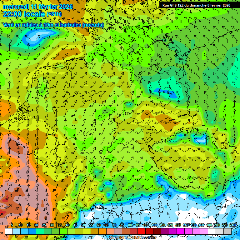 Modele GFS - Carte pr�visions 