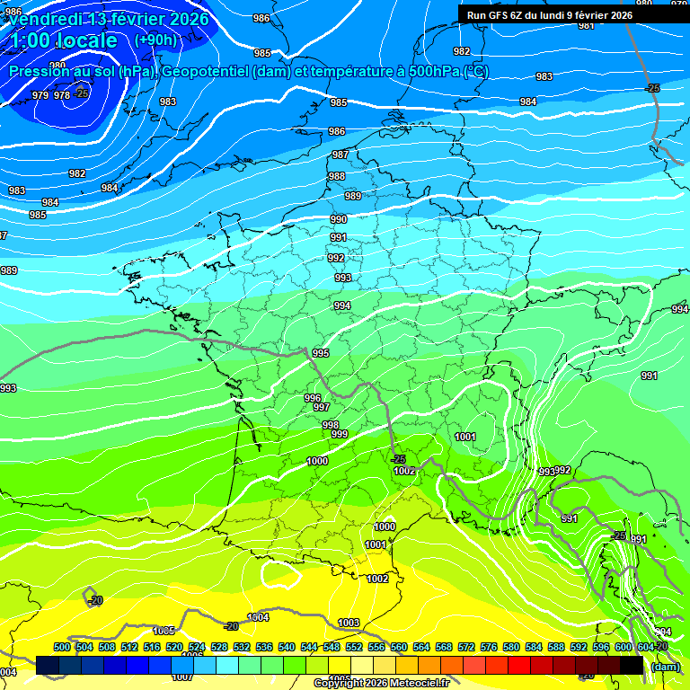 Modele GFS - Carte pr�visions 