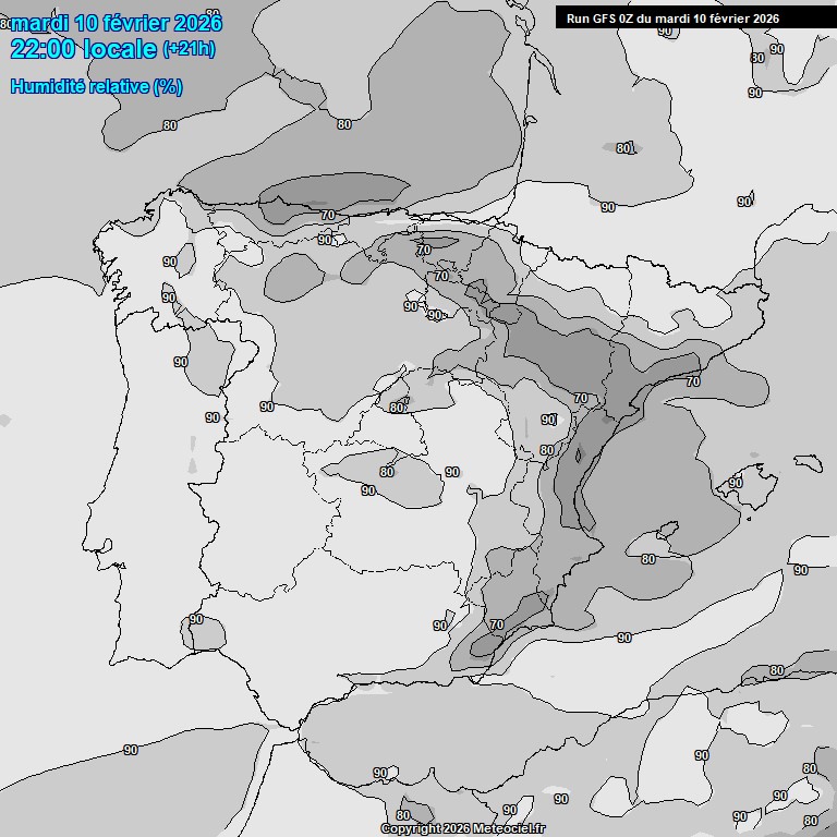 Modele GFS - Carte pr�visions 