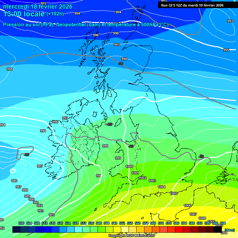 Modele GFS - Carte pr�visions 
