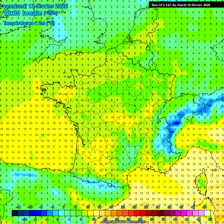Modele GFS - Carte pr�visions 
