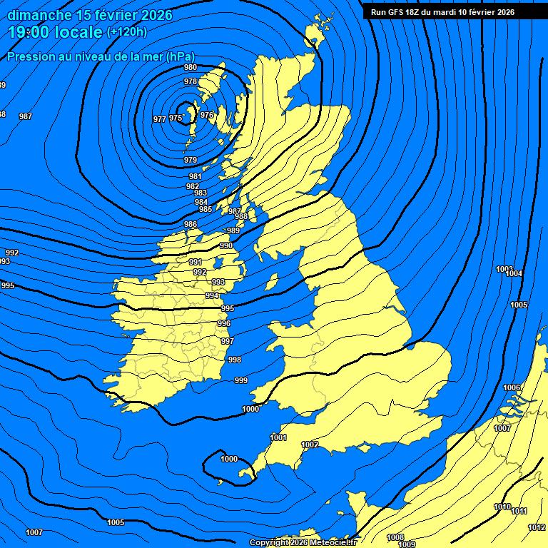 Modele GFS - Carte pr�visions 