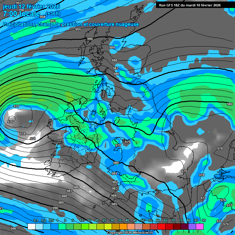Modele GFS - Carte pr�visions 