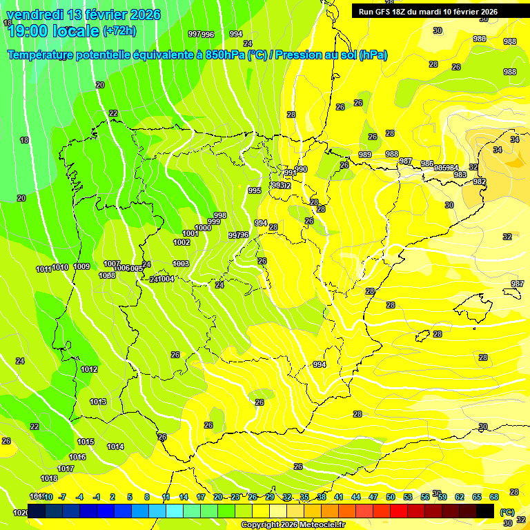Modele GFS - Carte pr�visions 