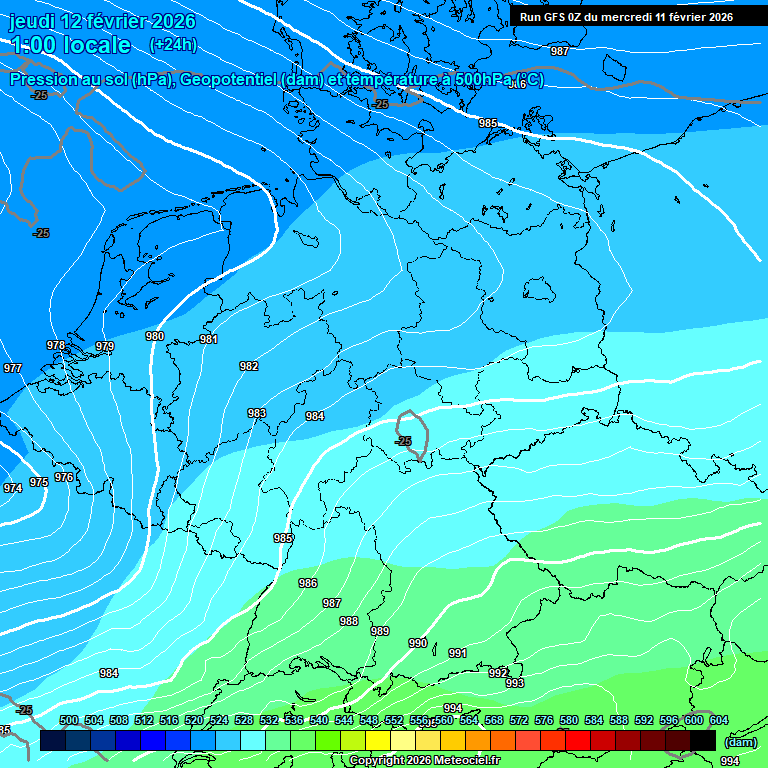 Modele GFS - Carte pr�visions 