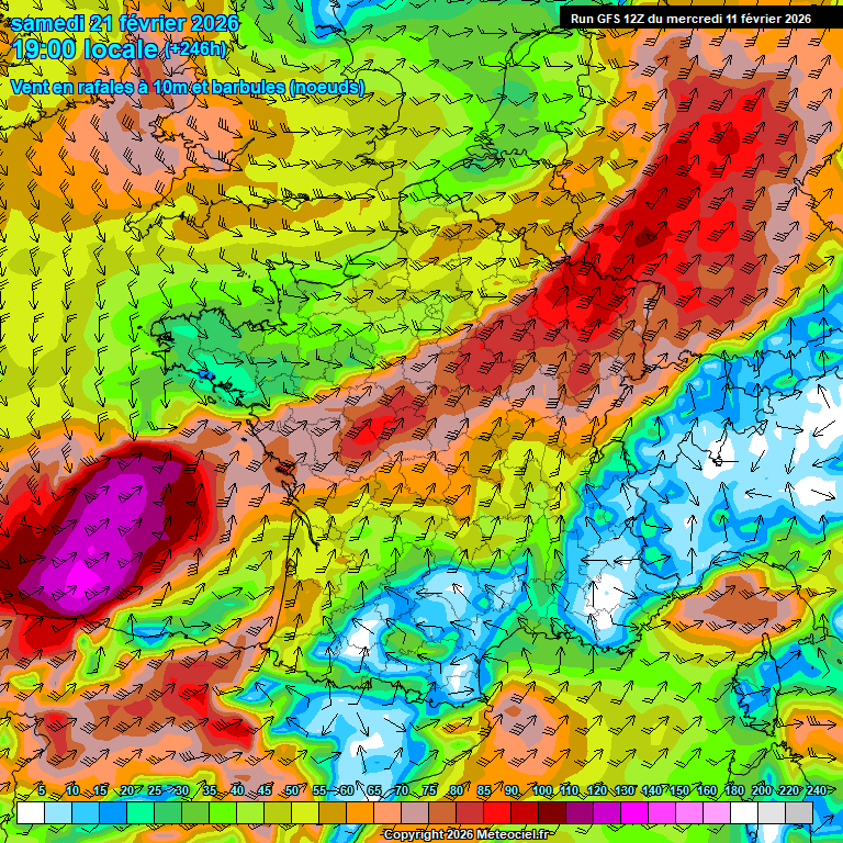 Modele GFS - Carte pr�visions 