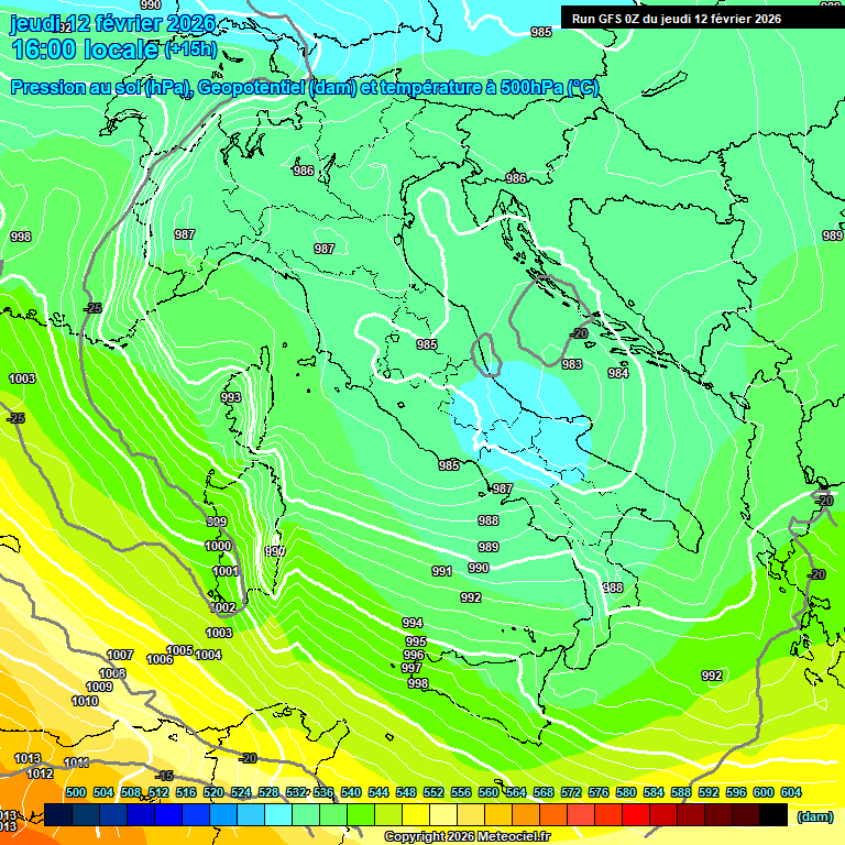 Modele GFS - Carte pr�visions 