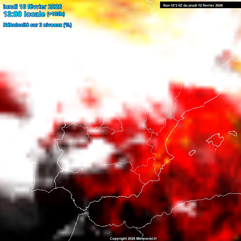 Modele GFS - Carte pr�visions 