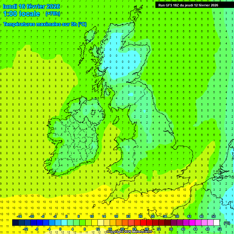 Modele GFS - Carte pr�visions 