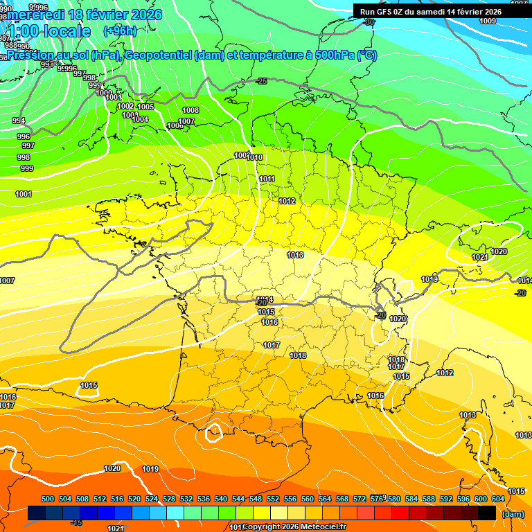 Modele GFS - Carte pr�visions 