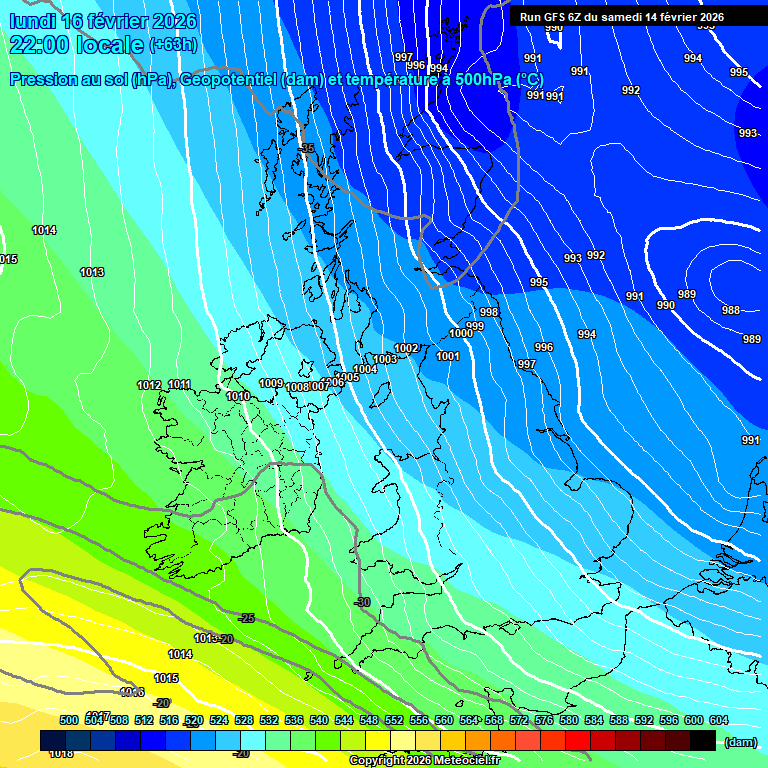 Modele GFS - Carte pr�visions 