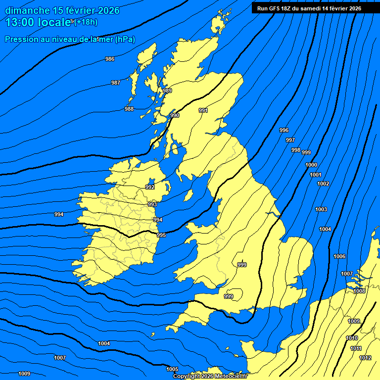 Modele GFS - Carte pr�visions 