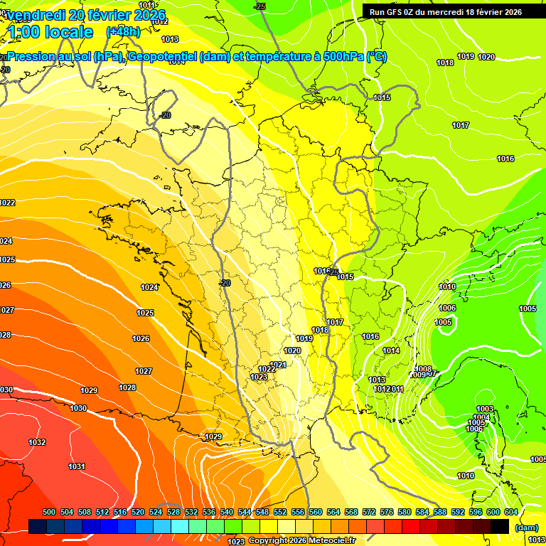 Modele GFS - Carte pr�visions 